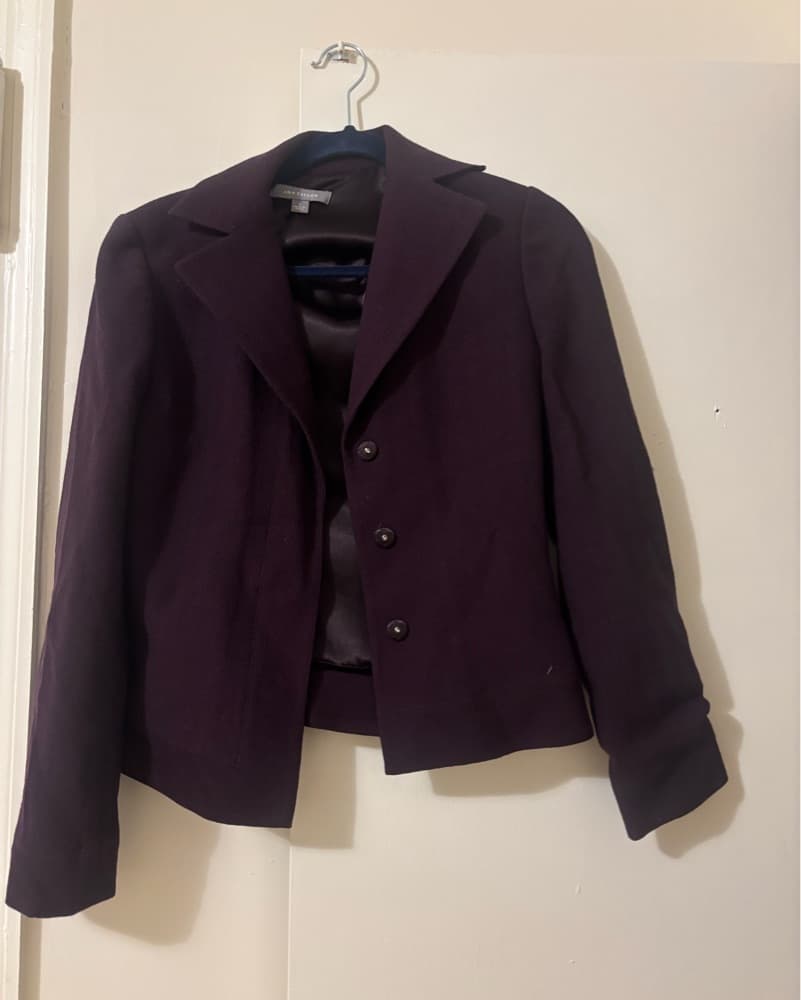 Plum Cropped Blazer - Image 2