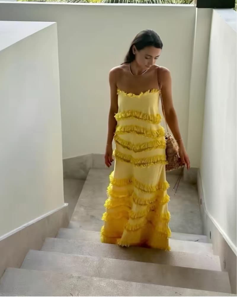 Alexis Yellow Long Gown  - Image 2