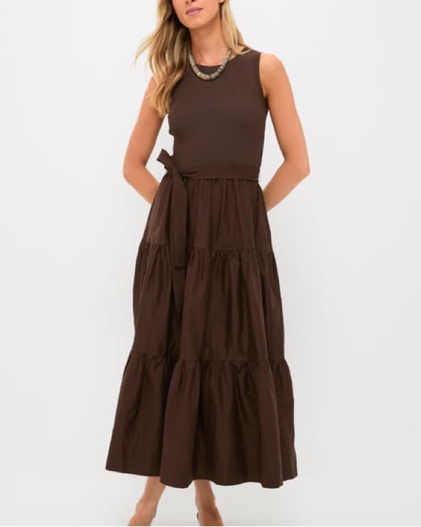 Moon River Brown Maxi Dress - Image 1