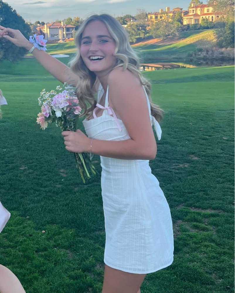 White Mini Dress With Bows  - Image 2