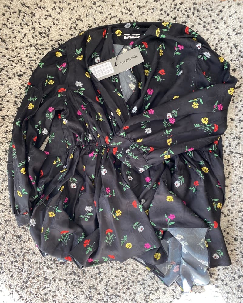 Balenciaga Floral Print Mini Dress - Image 6