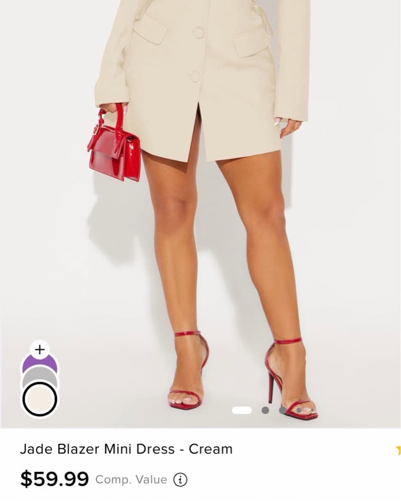 Fashion Nova Jade Blazer Dress - Cream - Image 6