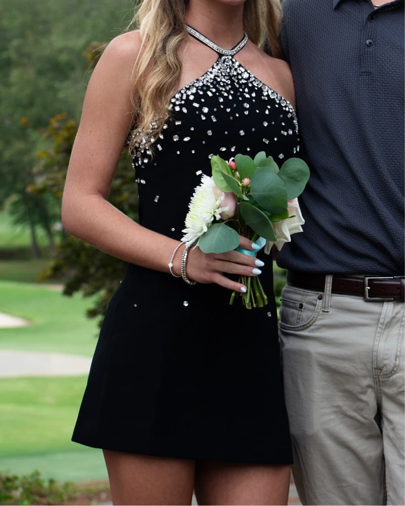 Sparkly Black Mini Dress - Image 2