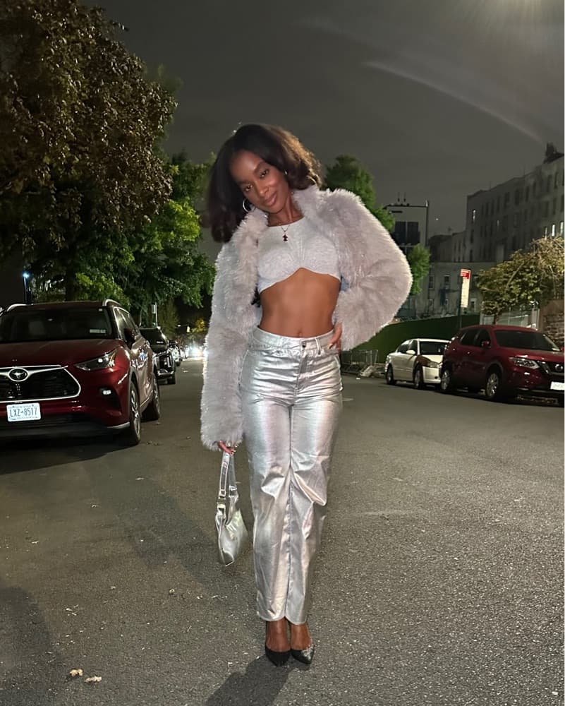 APPARIS Gray/Silver Faux Fur Jacket - Image 2