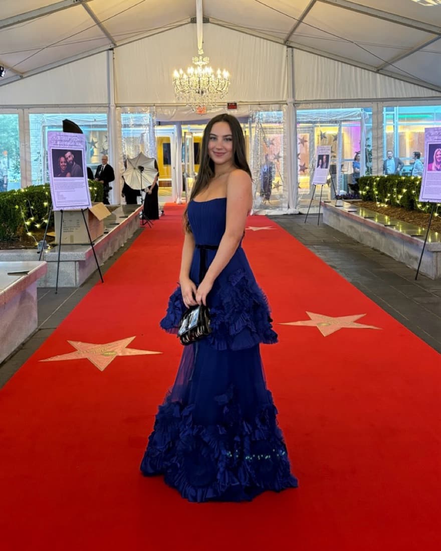 Royal Blue Marchesa Gown - Image 2