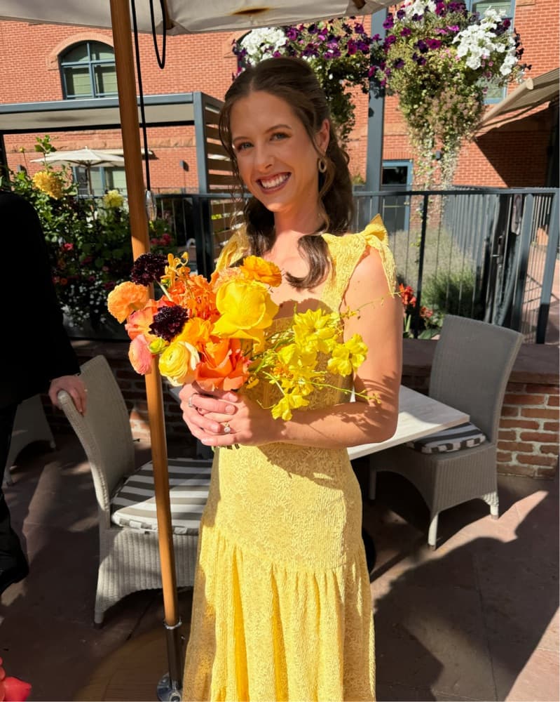 Stunning Yellow Floral Lace Maxi Dress - Image 1