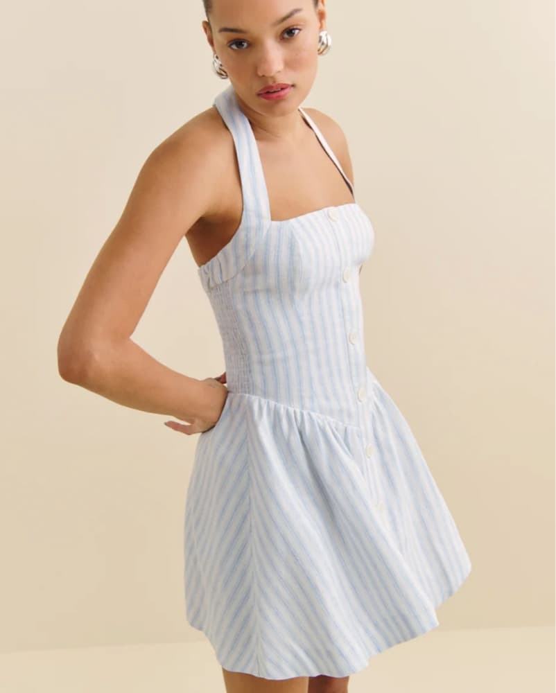 Reformation Mini Linen Dress - Image 4
