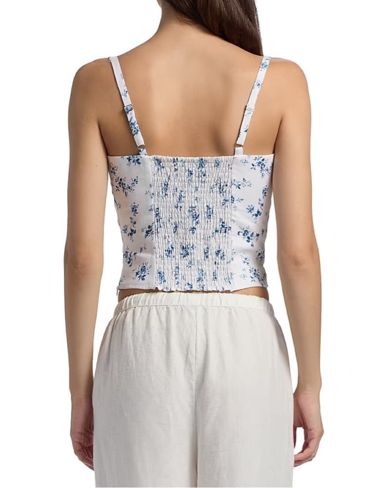 Reformation Floral Linen Seamed Top - Image 3