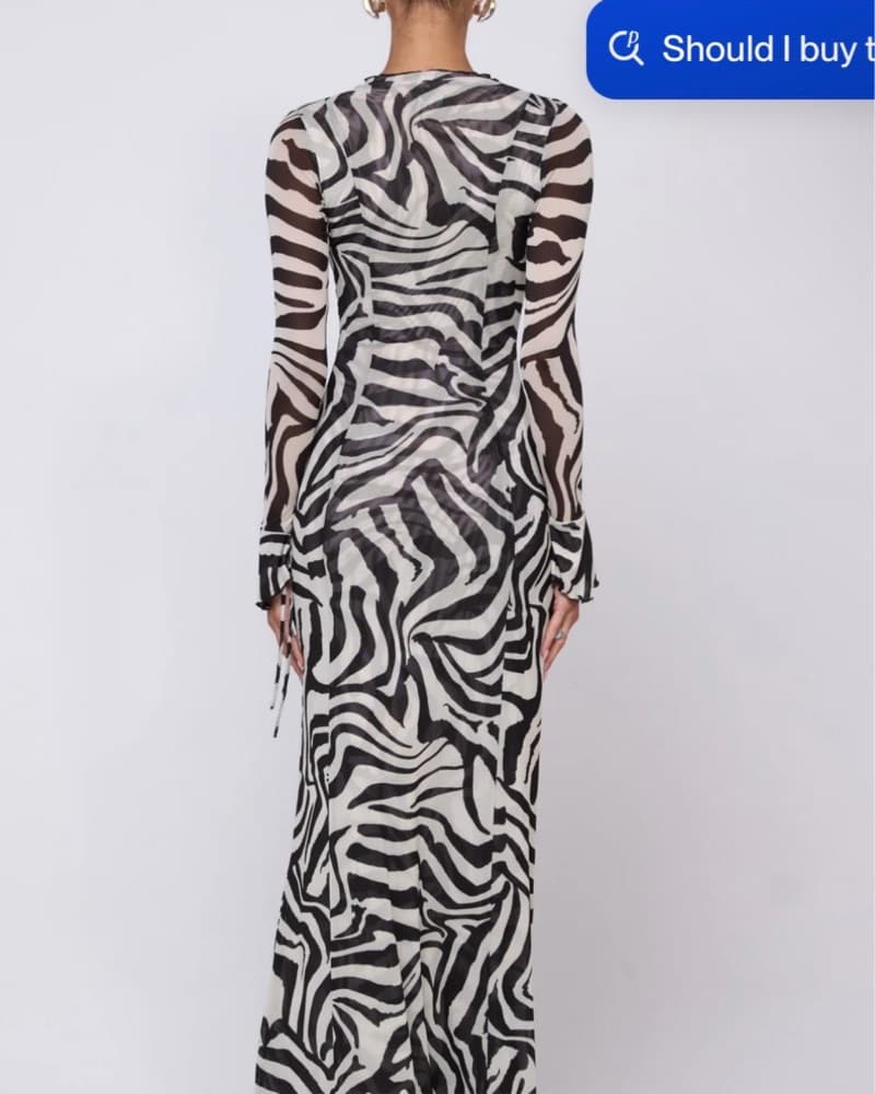 Resa Black & White Zebra dress  - Image 2