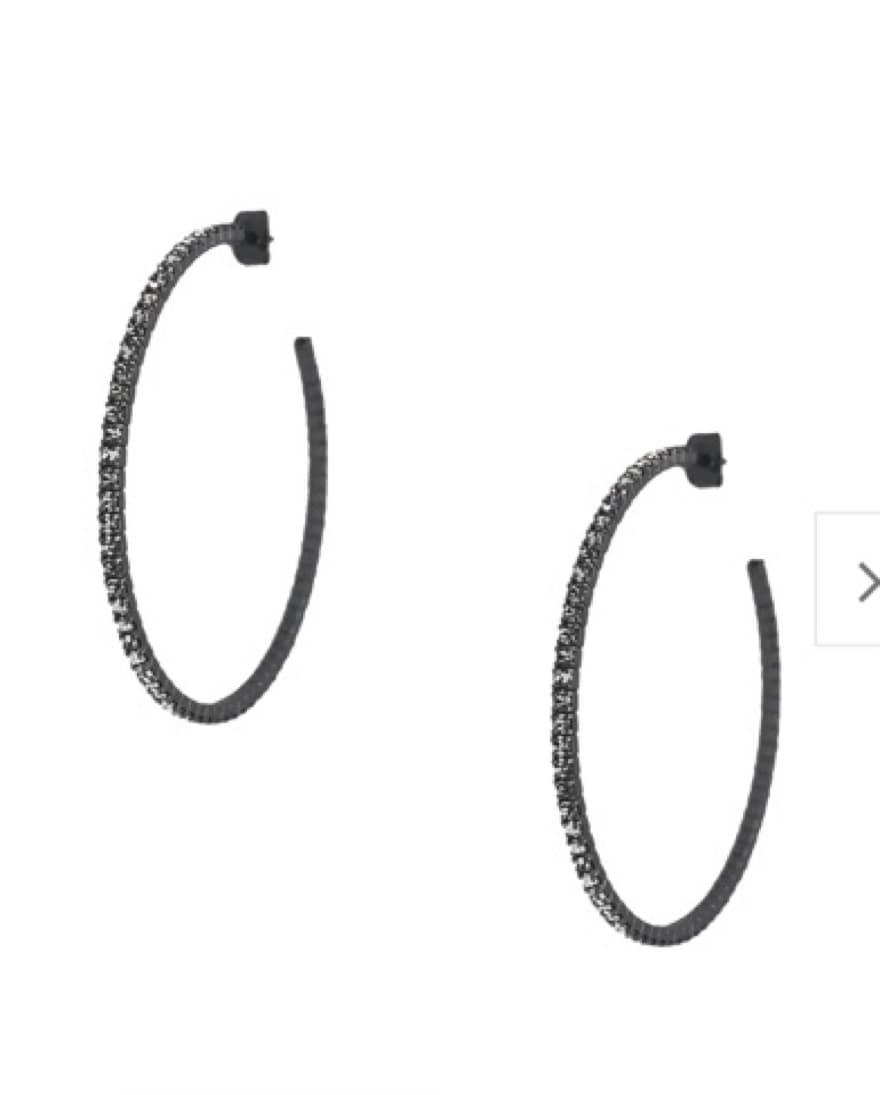 Jennifer Miller Large Pave Hoops - Image 1