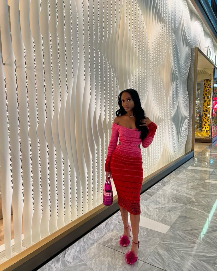 STAUD Pink And Red Dress - Image 1