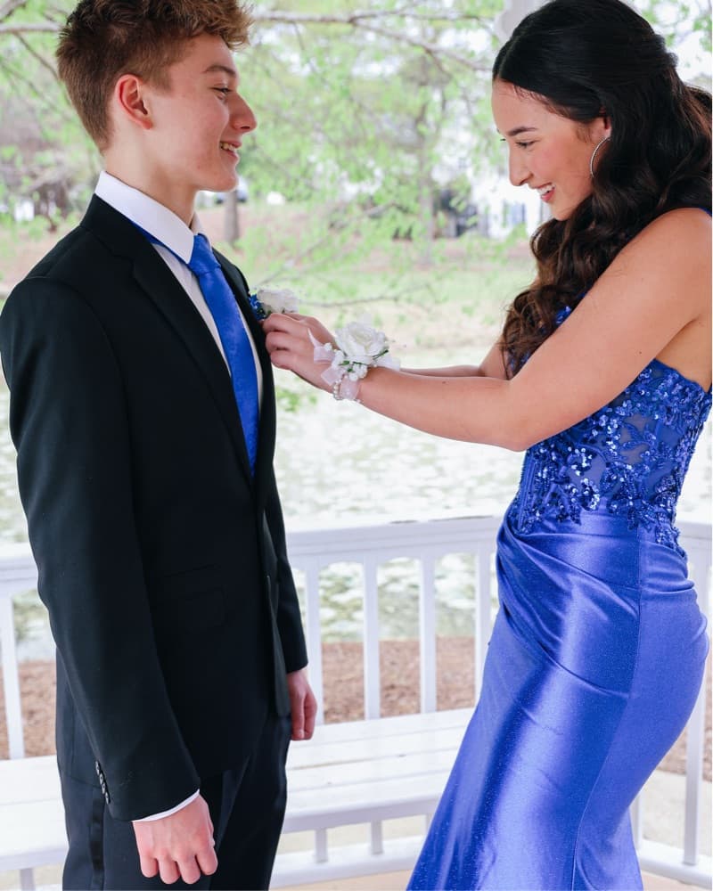 Royal Blue Sequin Prom Dress - Image 3
