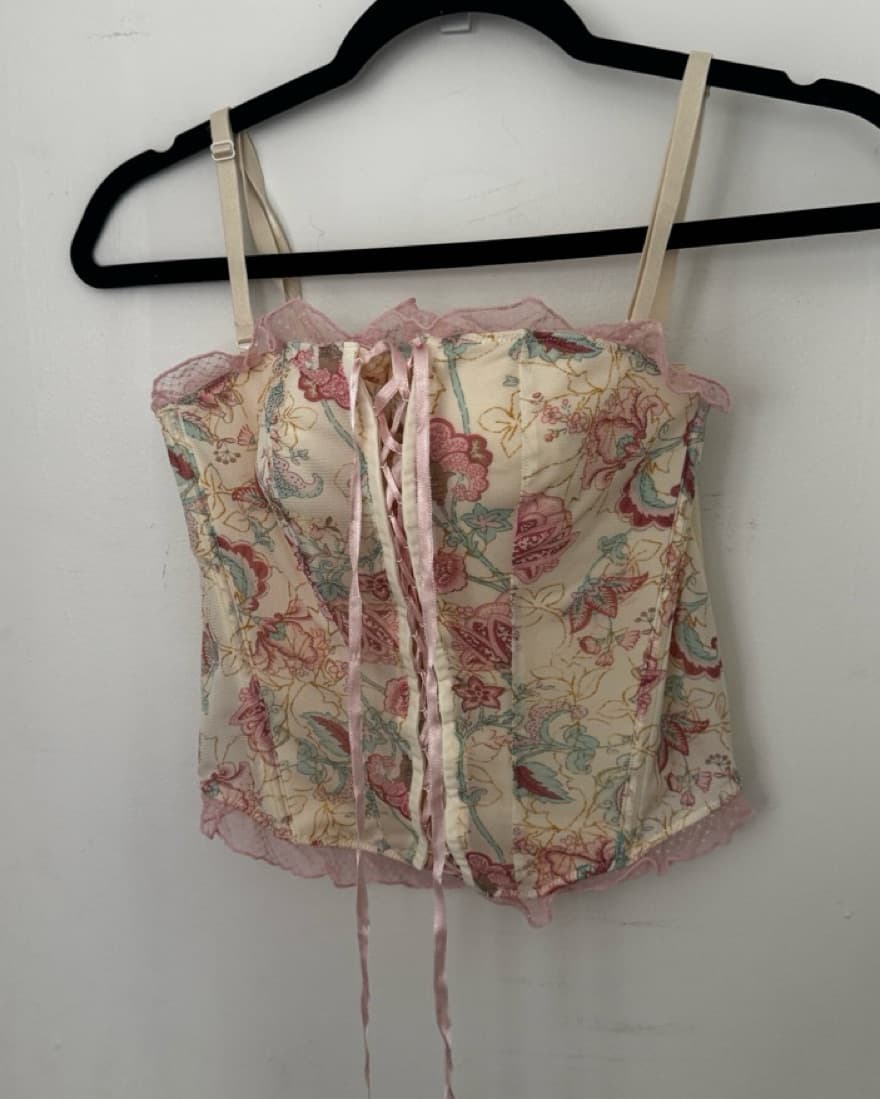 Vintage floral corset top - Image 6