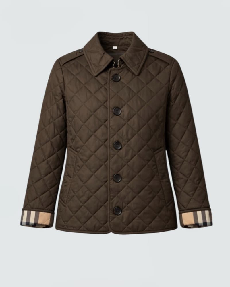 Burberry Quilted Khaki Utility Jacket - Image 2