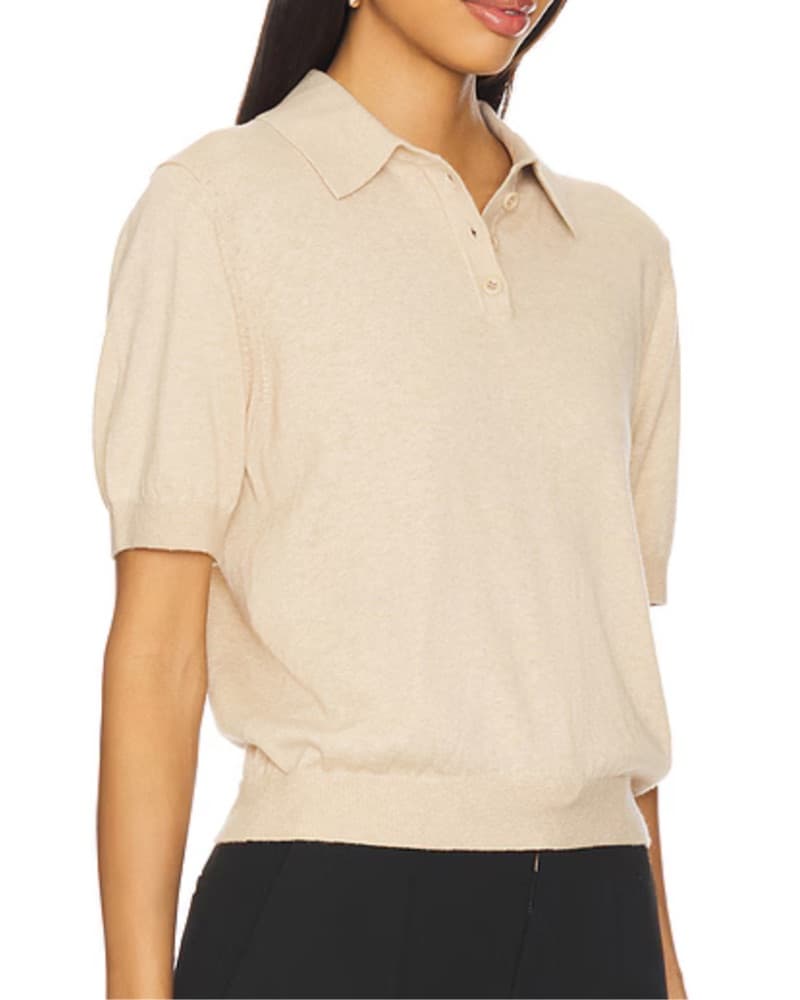 Cashmere Tan Polo Top - Image 2