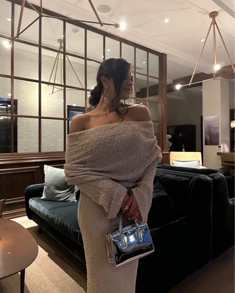 Meshki Knit Off The Shoulder Maxi Dress - Image 2