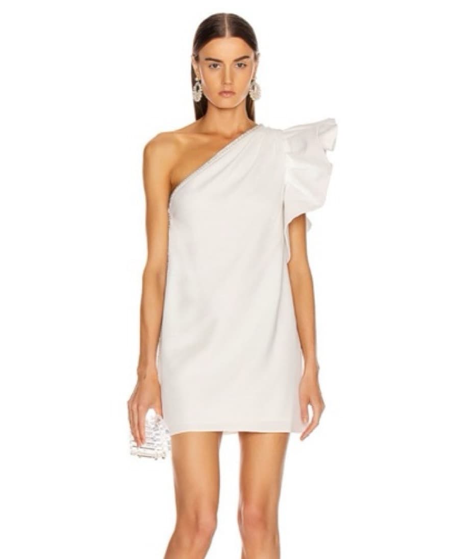 Self Portrait Ruffle One Shoulder Dress - Image 1