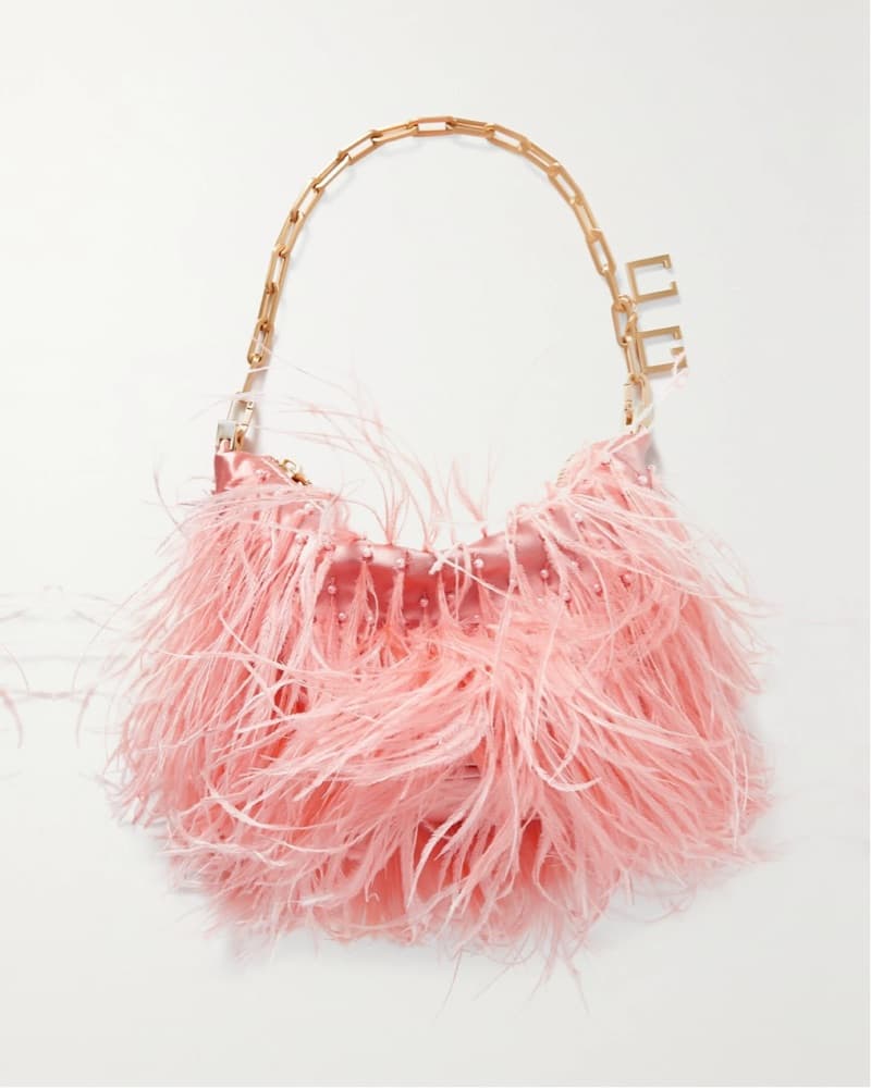 $528 Cult Gaia Pink Feather Shoulder Bag - Image 2