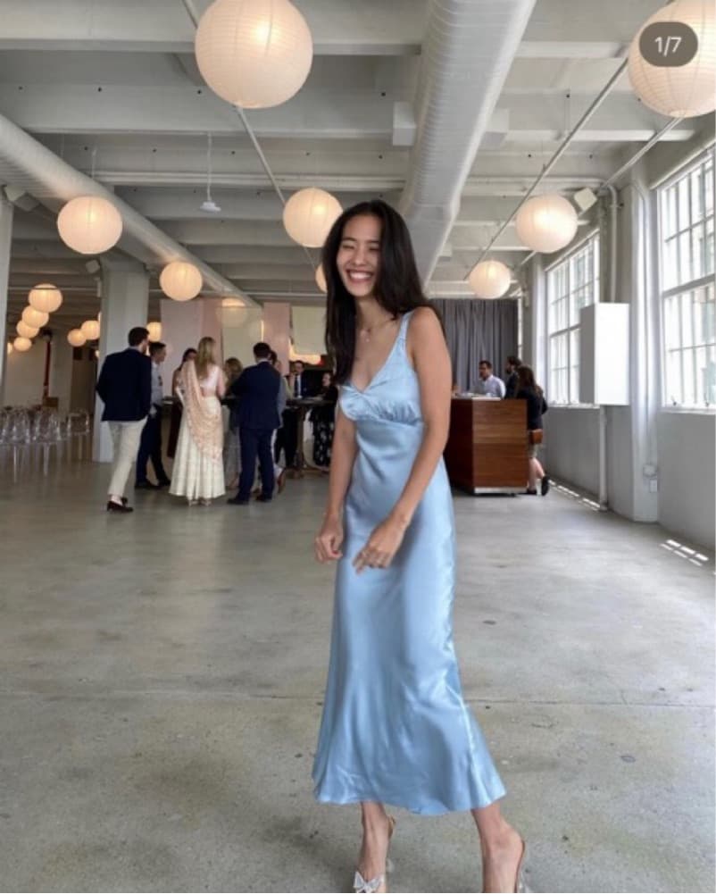 Reformation Satin Midi Dress - Image 1
