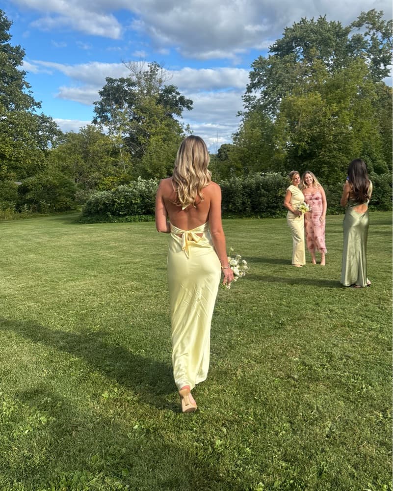 Peppermayo -  Lemon Satin Maxi Dress  - Image 2