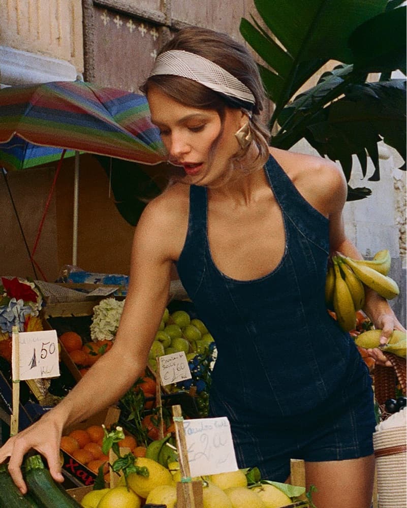 Meshki Meadow Denim Halter Top - Image 4