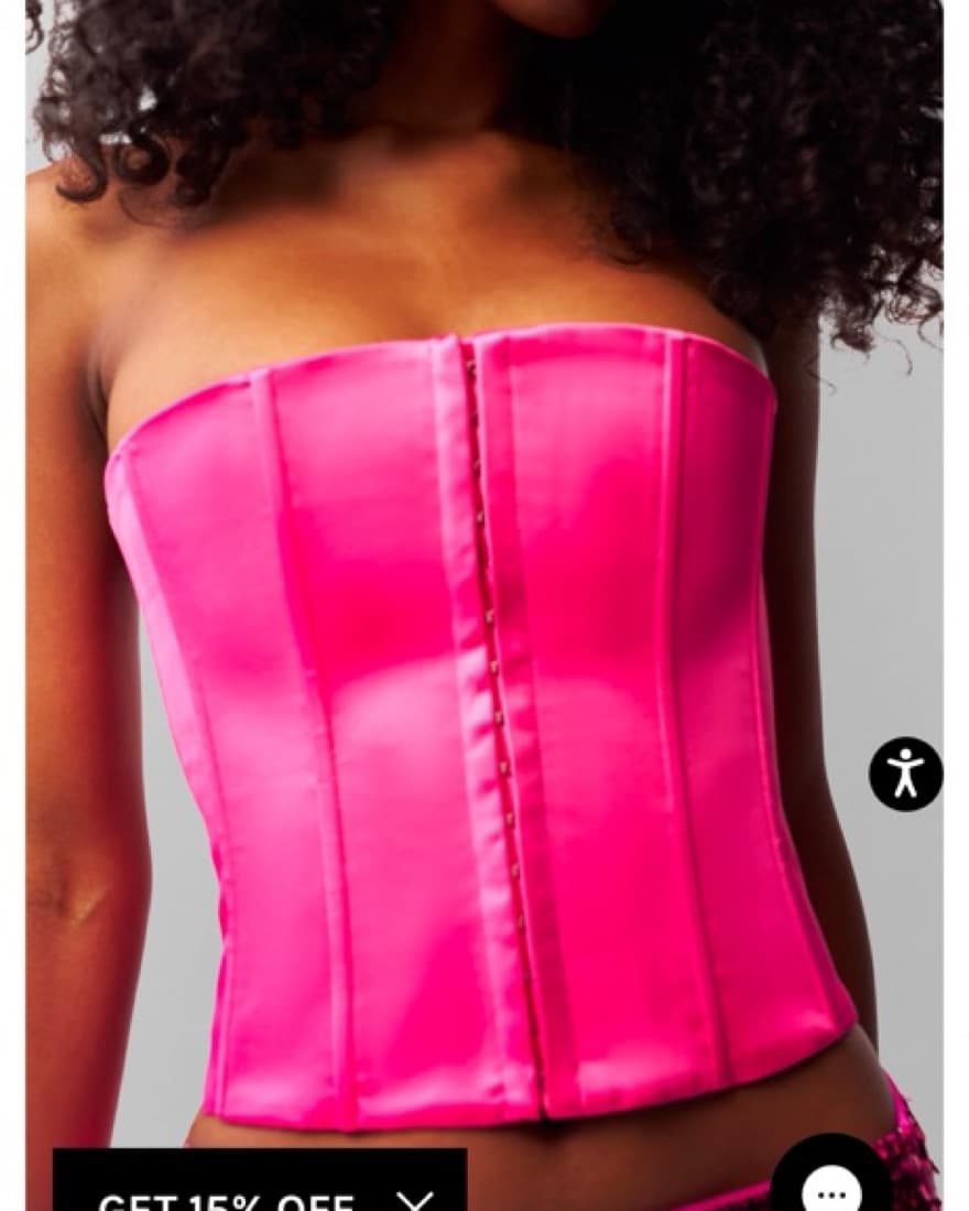Danielle Guizio Hot Pink Satin Corset  - Image 1