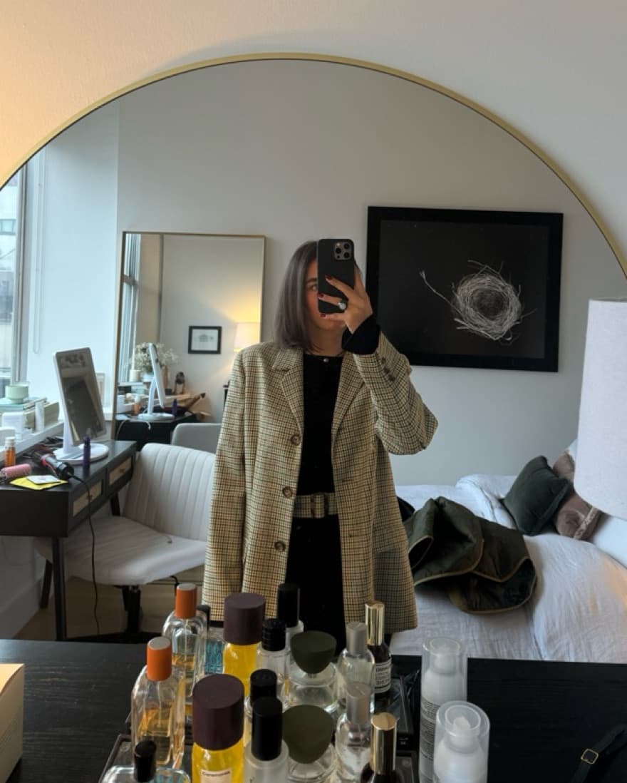 Oversized Plaid Blazer - Image 1