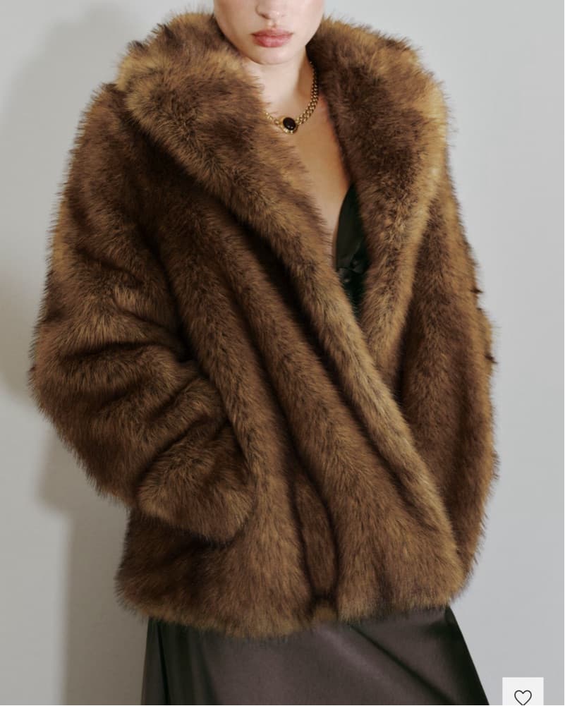 Mango Light Brown Faux Fur Cost  - Image 1