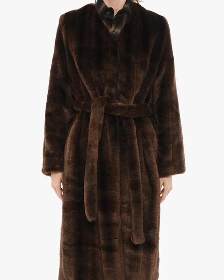 Luxurious Faux Fur Long Coat - Image 2