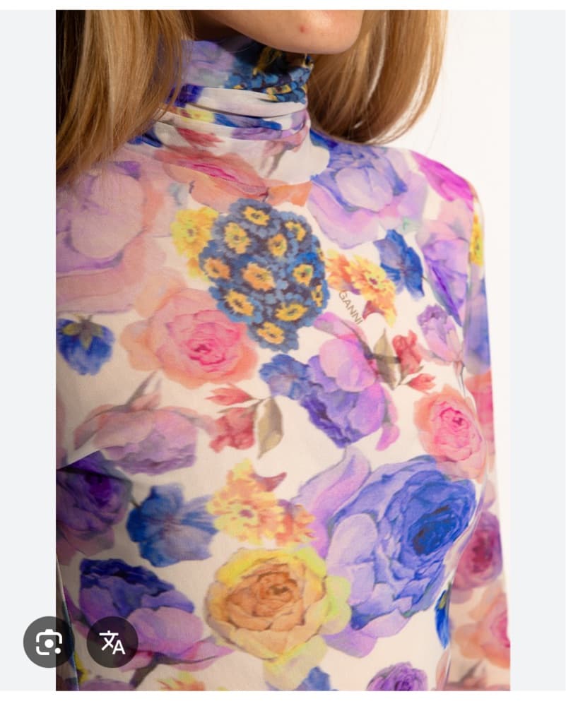 Ganni Sheer Floral Turtleneck  - Image 3