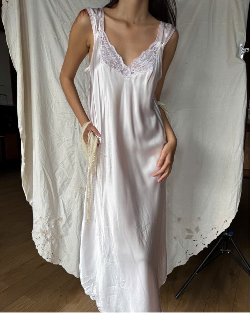 Satin Lace Nightgown - Image 1