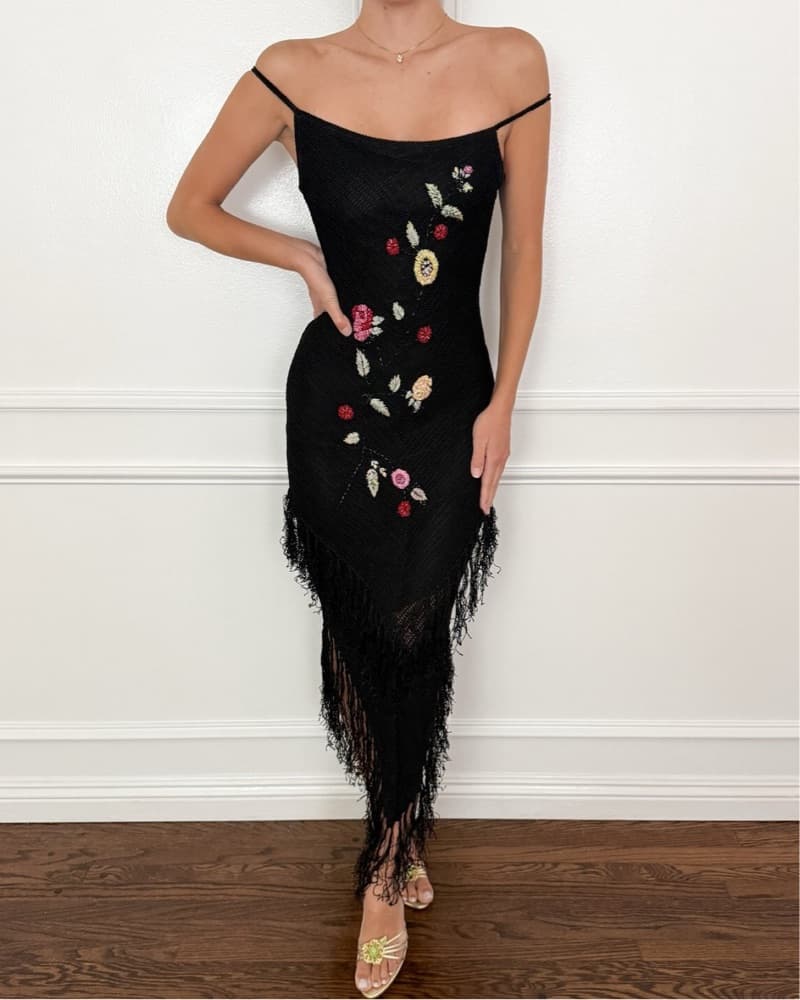 Sue Wong Floral Embroidered Dress - Image 1