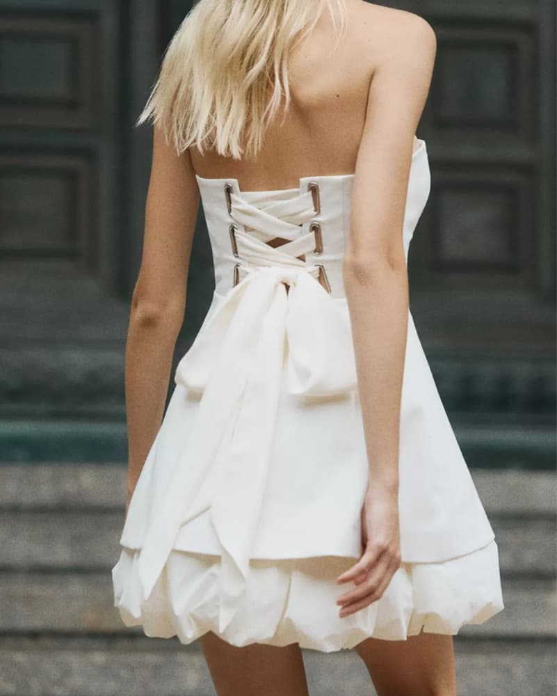 BHLDN Strapless Bubble Mini Dress - Image 2