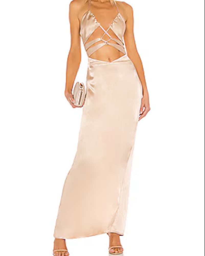 Michael Costello Satin Maxi Dress - Image 1