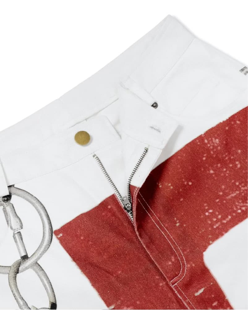 Striking Red and White Baggy Pant - Image 3