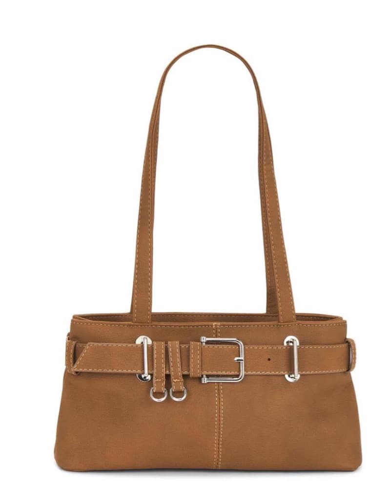 Brown Suede Shoulder Bag - Image 1