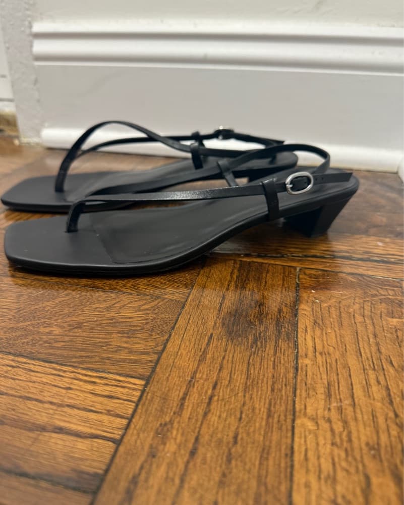 Black Reformation Heeled Thong Sandal - Image 5