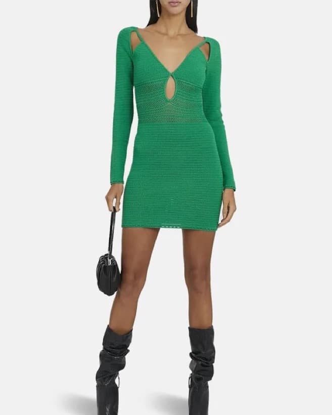 Ronny Kobo Knit Green Dress - Image 1