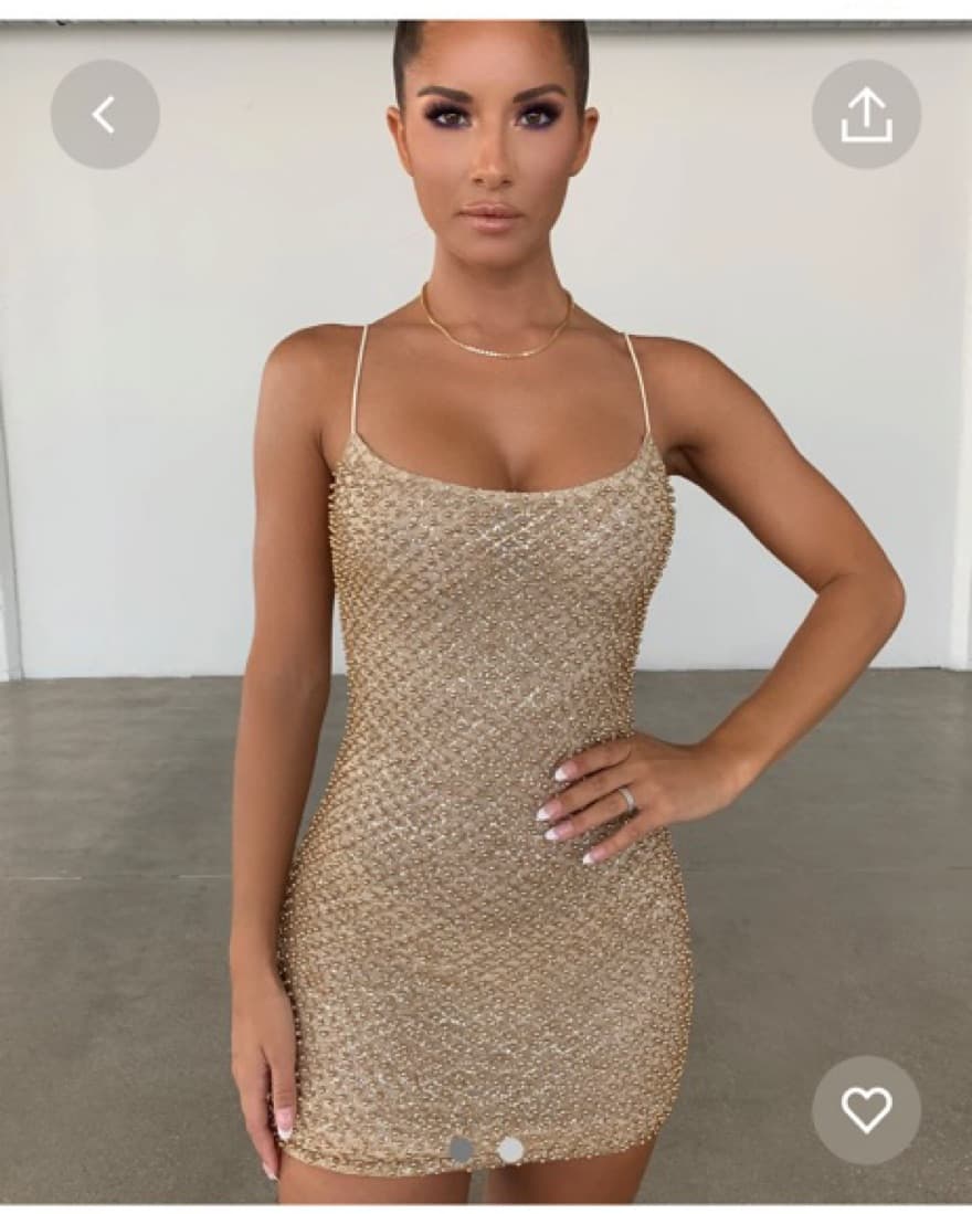 Oh polly Mini Dress In Gold - Image 1