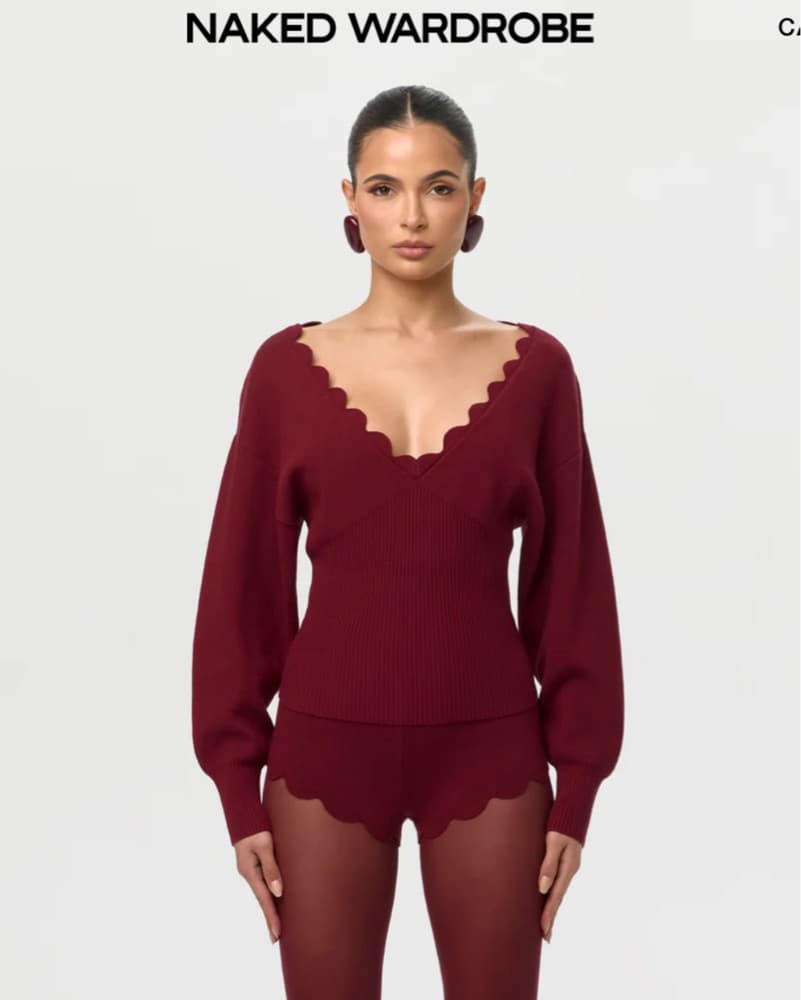 Naked Wardrobe Knit Scallop Set   - Image 1