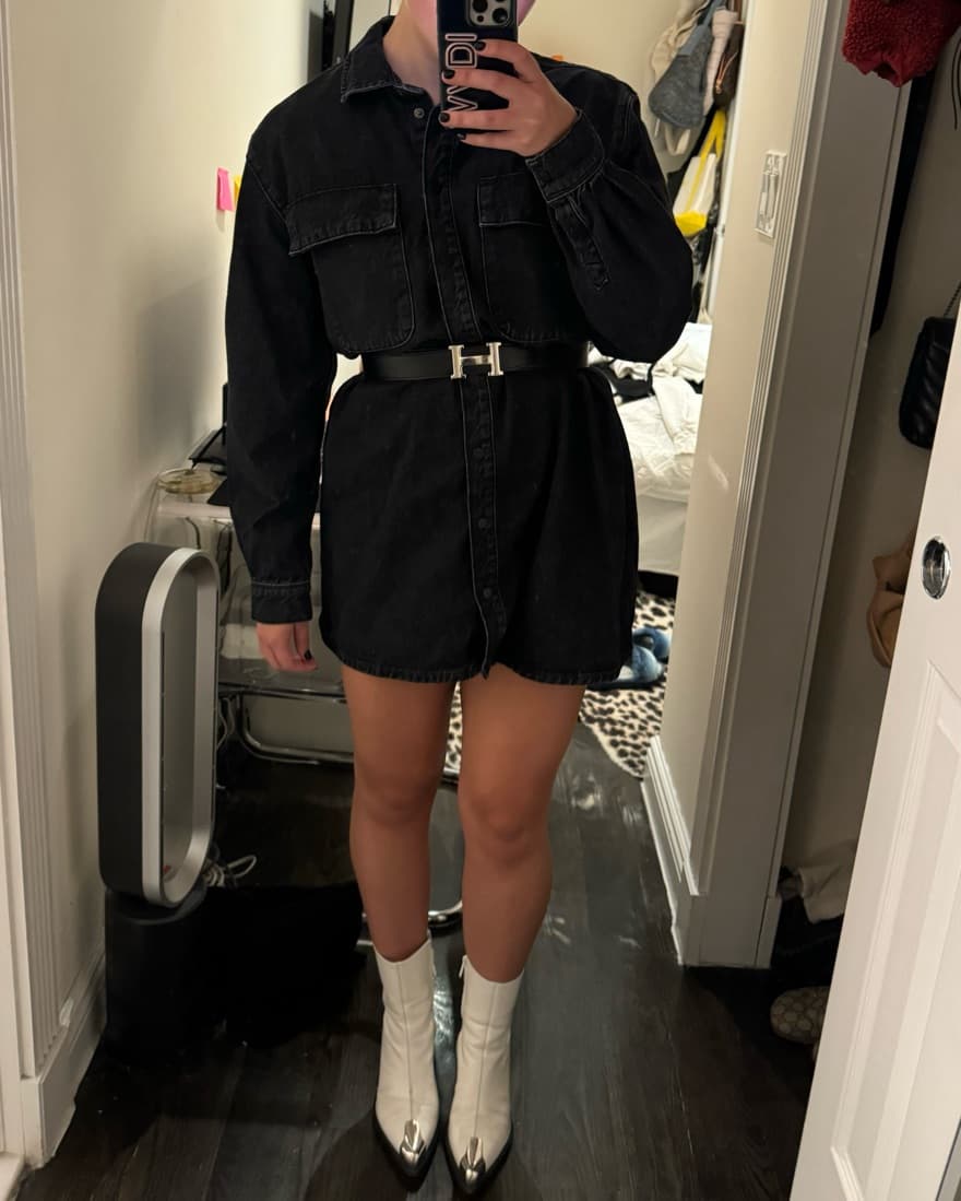 Frame Black Denim Dress - Image 1