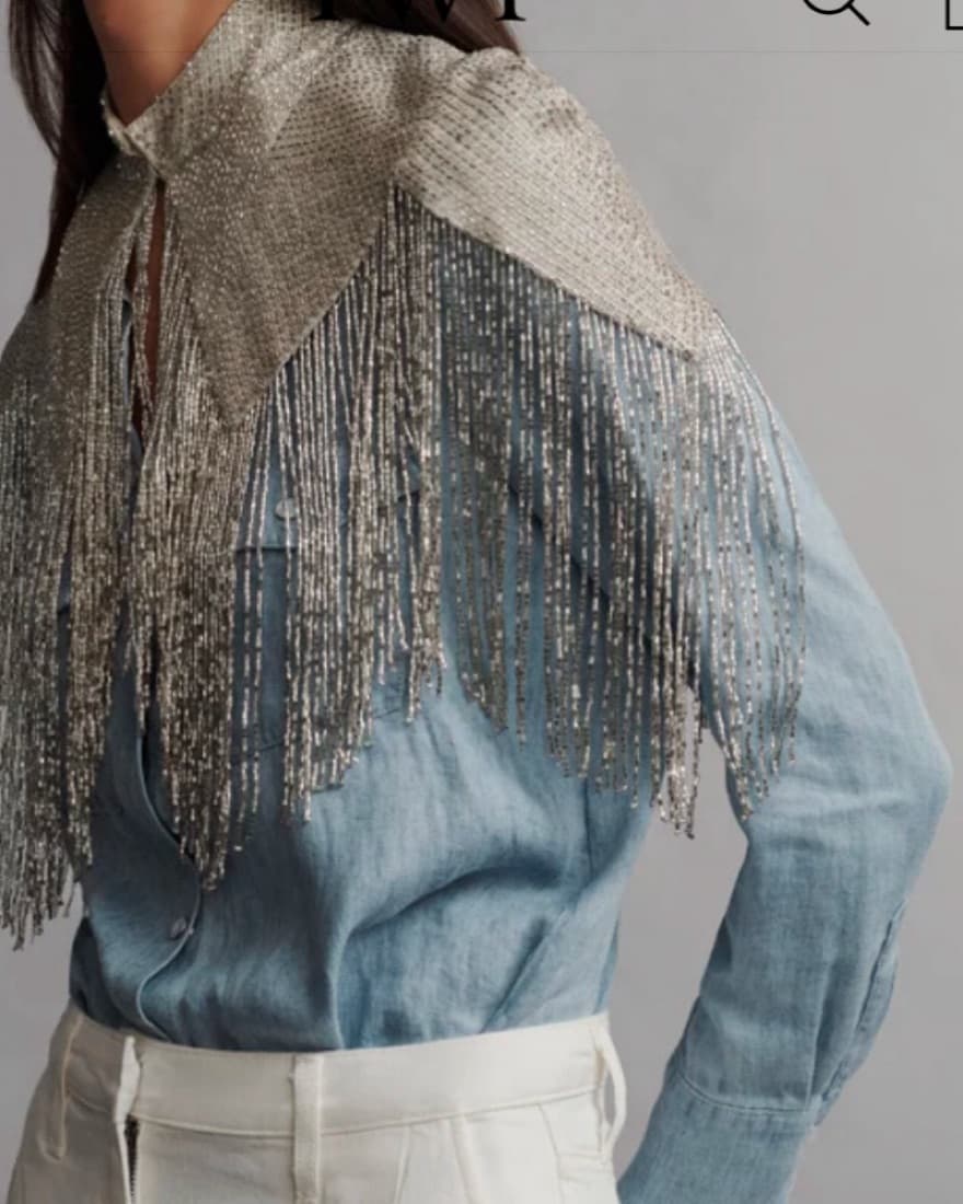 TWP clothing - Silver Beaded Topper - Image 2