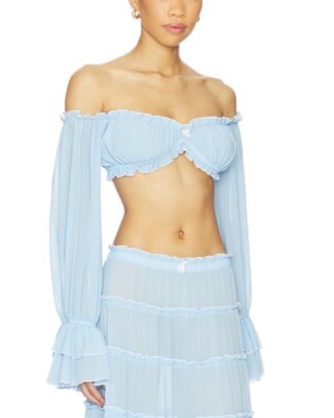 Ethereal Blue Off-the-Shoulder Set - Image 3