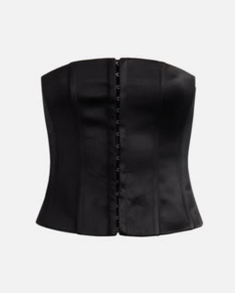 Danielle Guizio Black Satin Corset  - Image 3