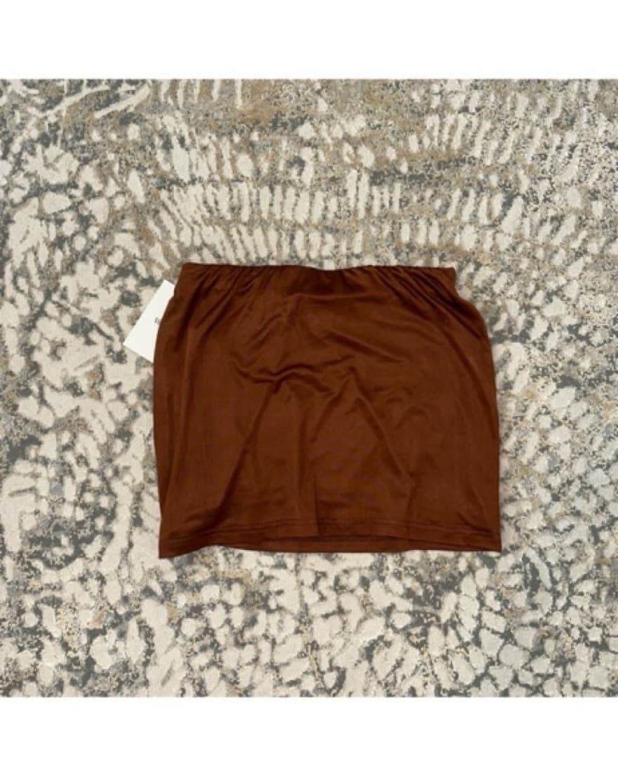 With Jean Miles Mini Skirt in Chocolate - Image 3