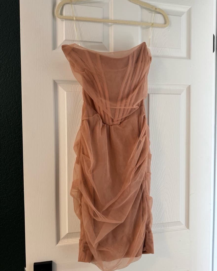 Stunning Ruched Dress in Blush tone - Image 3