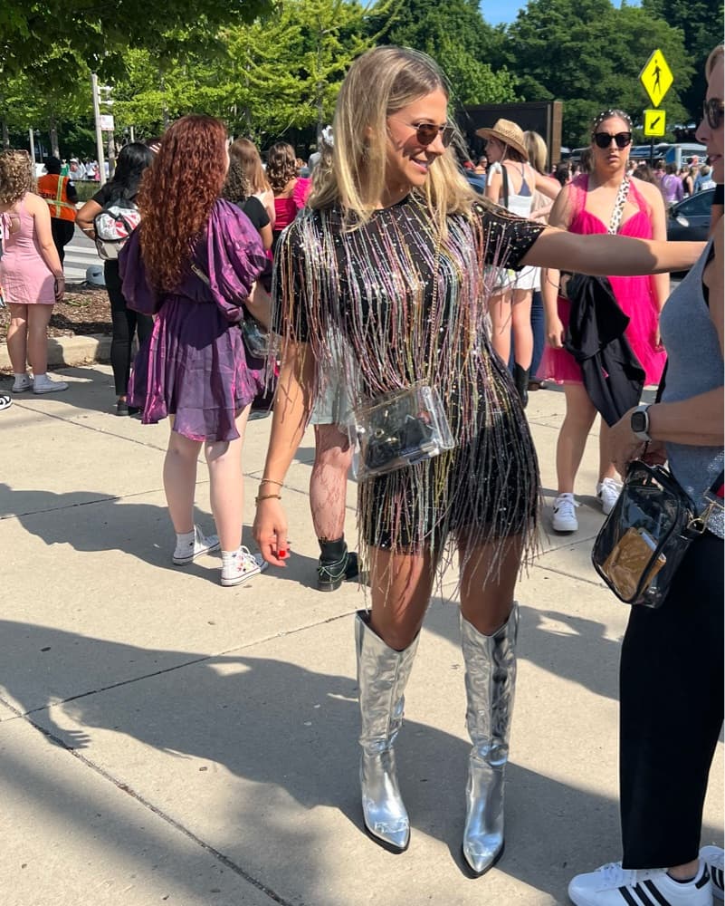 Tassel Beaded Mini Shift Dress - Image 3