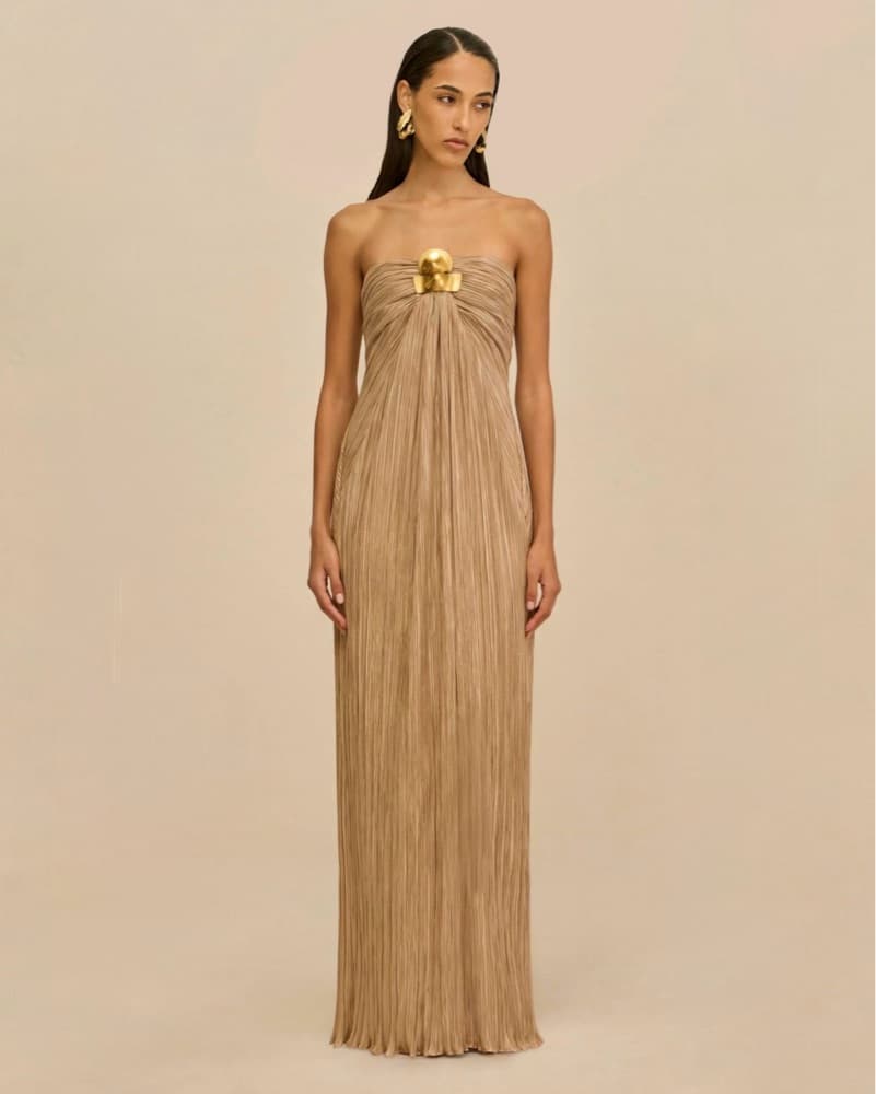$1,200 Cult Gaia Sequoia Gown Gold - Image 3