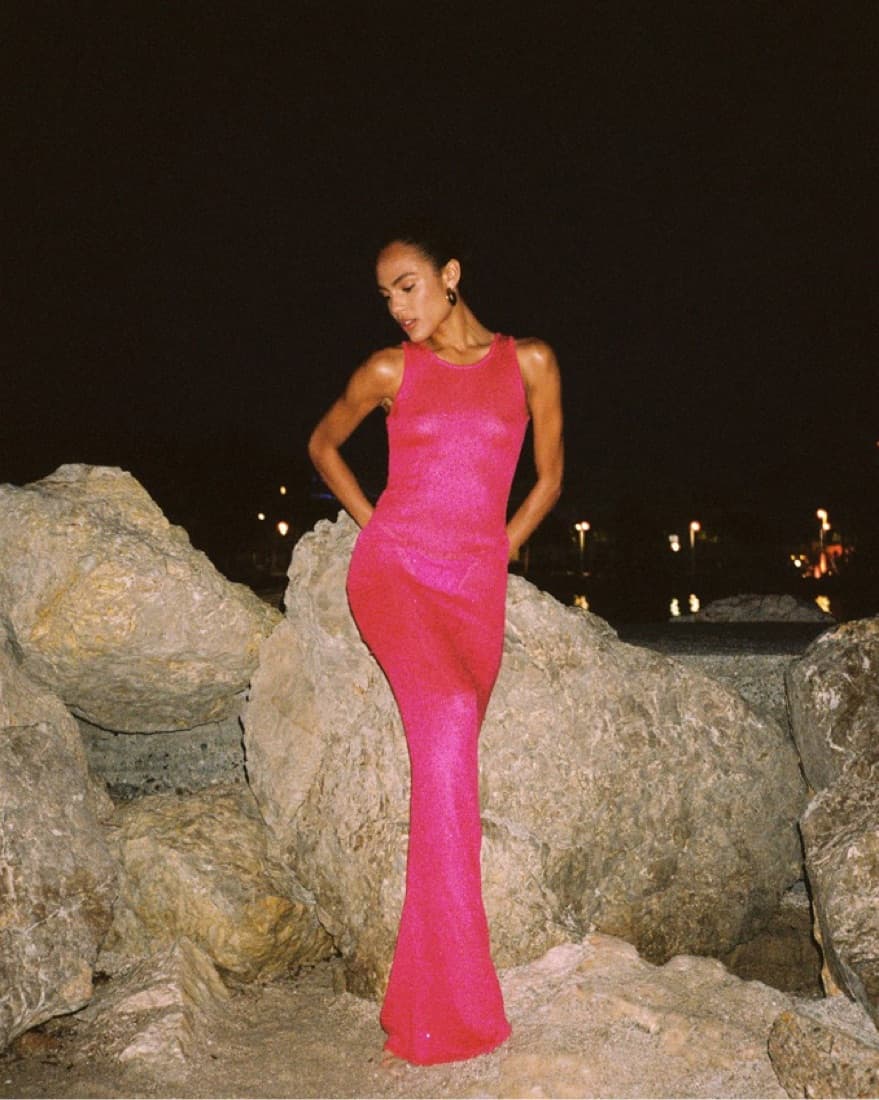 Asta Resort Fuschia Sequin Maxi Dress - Image 2