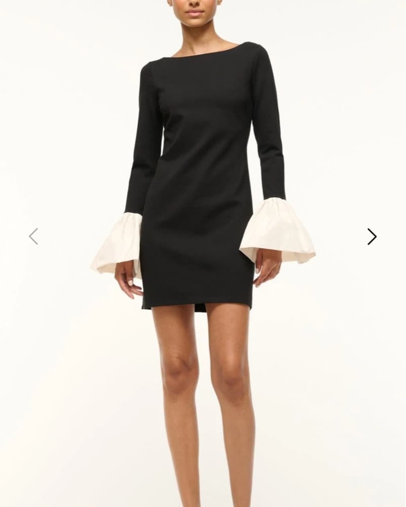 Staud Hawthorne Dress Black Ivory - Image 1